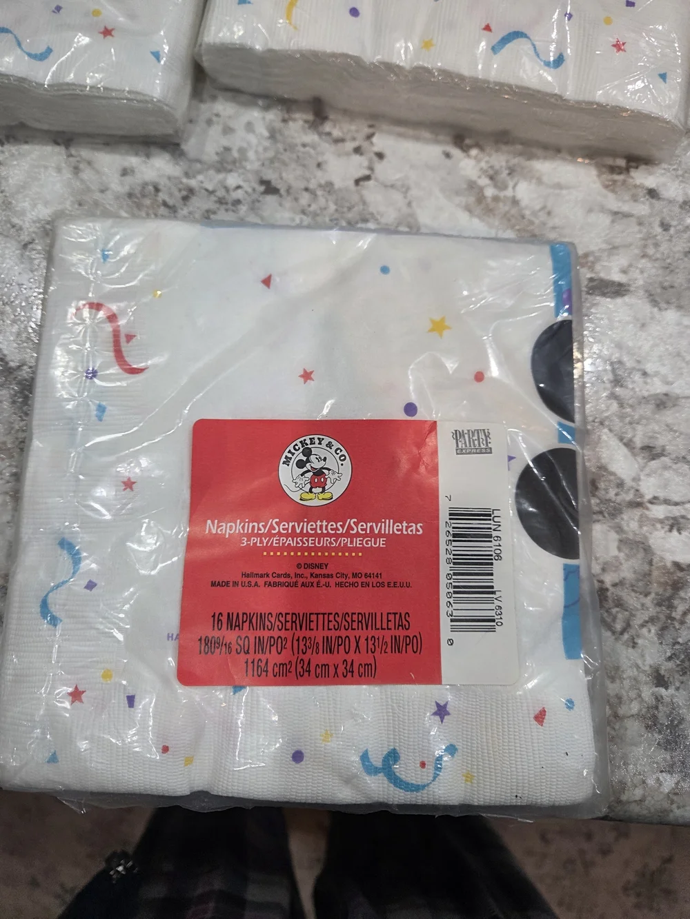 S/6 Vintage Hallmark Disney Mickey Happy Birthday Napkins 16ct Packages Sealed
